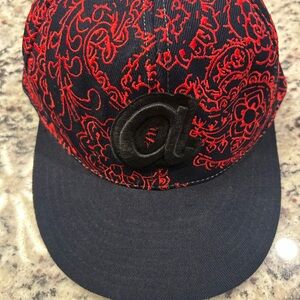 Mitchell &‎ Ness Cooperstown Atlanta Braves Black Cap with Red Embroidery 7 5/8